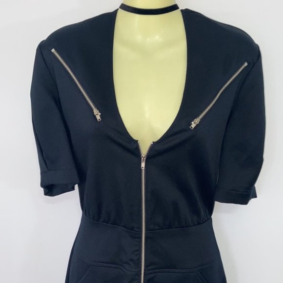 Reformation Zipper Black Mini Dress Wonderful Condition~4 - Picture 5 of 8